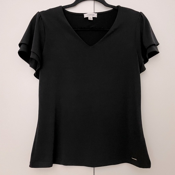 Calvin Klein Tops - Calvin Klein V-Neck Short Sleeve Blouse